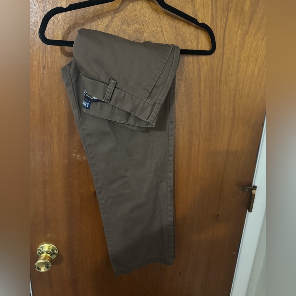 Izod Brown Chinos Comfortable Cotton Blend